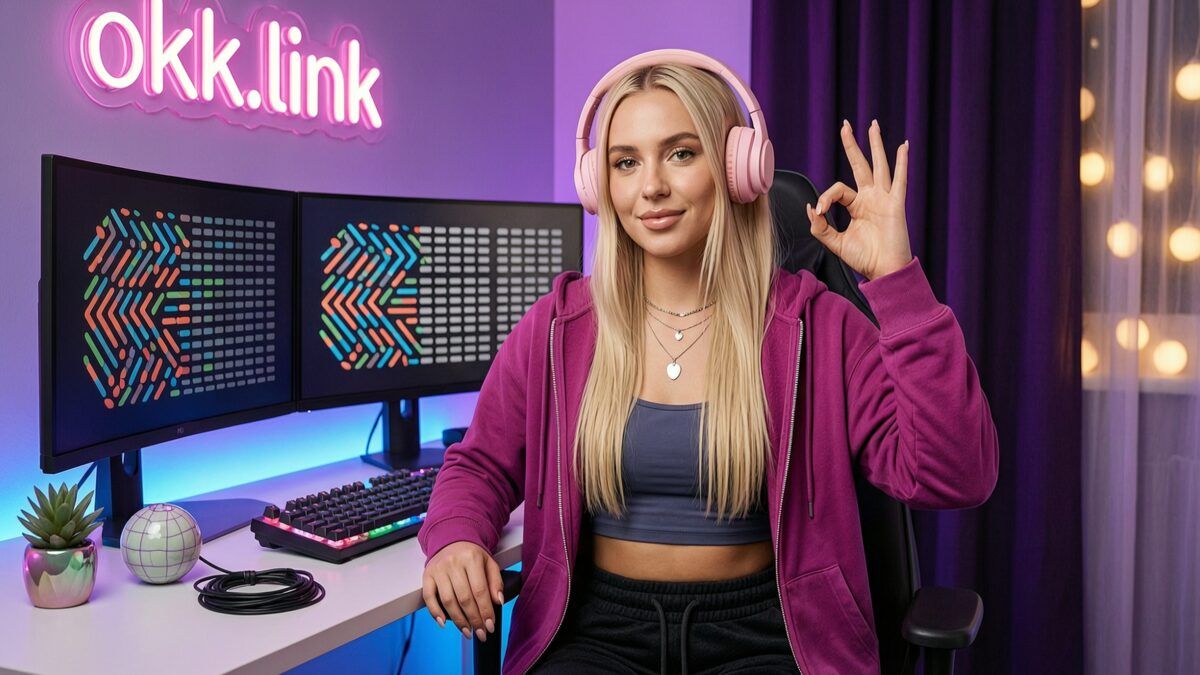 young woman making an OK gesture at an IDN Punycode converter workspace