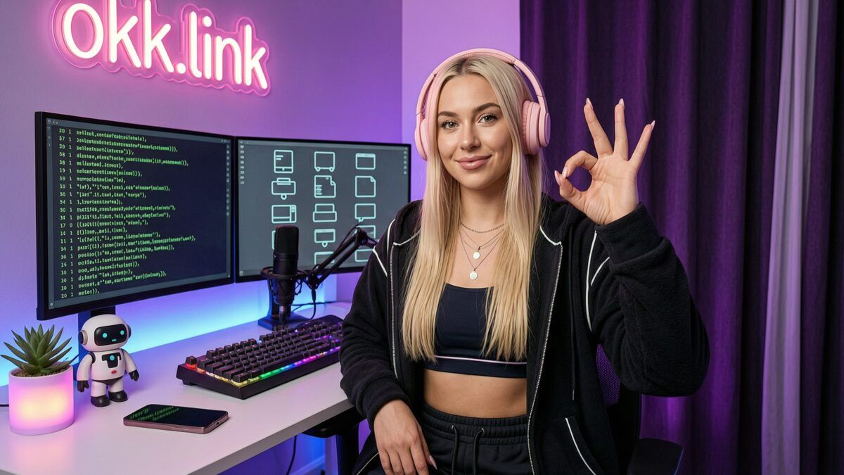 young woman making an OK gesture beside a user agent parser interface